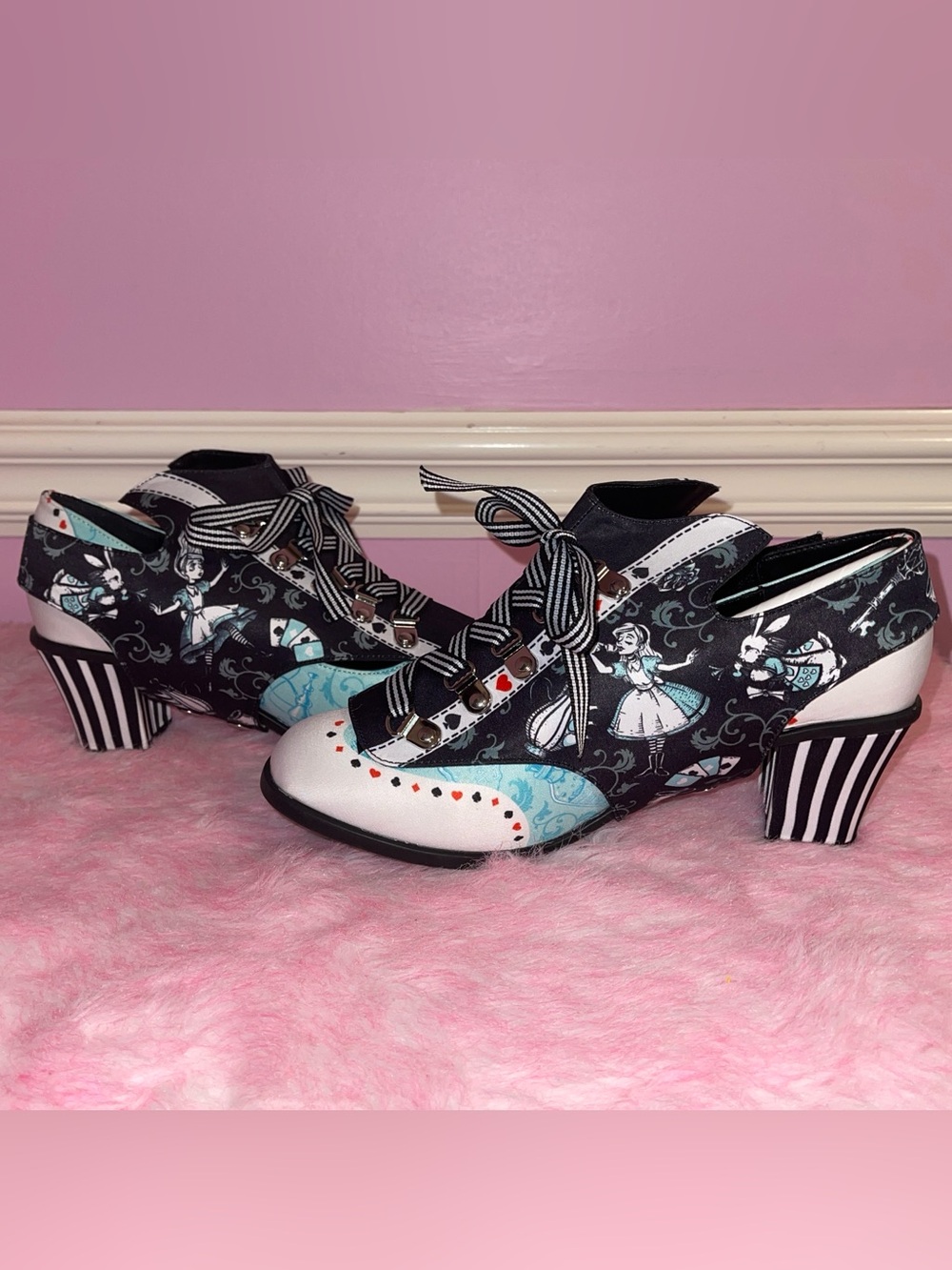 RARE Hot chocolate Design Alice In Wonderland heels Lolita Goth 7 Victorian